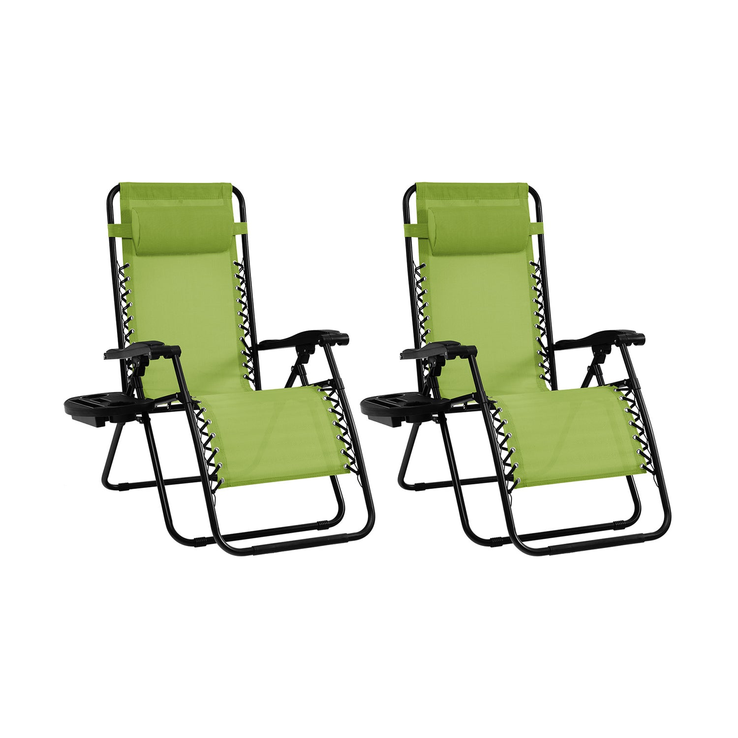 2 Pieces Folding Recliner Zero Gravity Lounge Chair