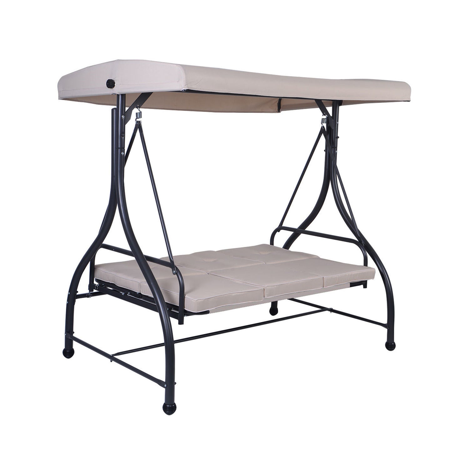 3 Seats Converting Outdoor Swing Canopy Hammock with Adjustable Tilt Canopy