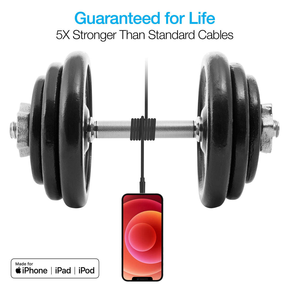 Naztech Fast Charge USB-C to MFi Lightning Cable 12ft