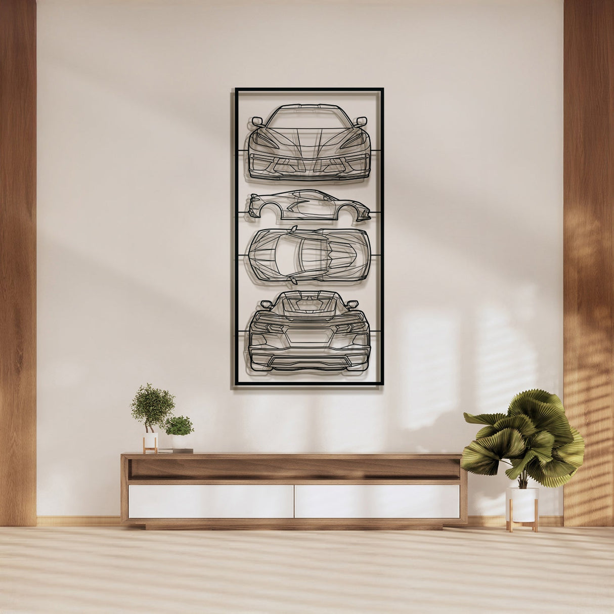 Corvette C8 Quad Profile Metal Frame Silhouette - MT1448