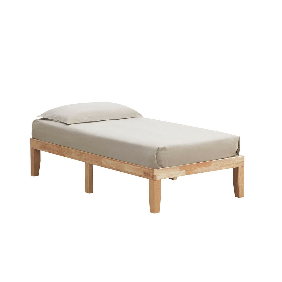 Twin Size 14 Inch Wooden Slats Bed Mattress Frame