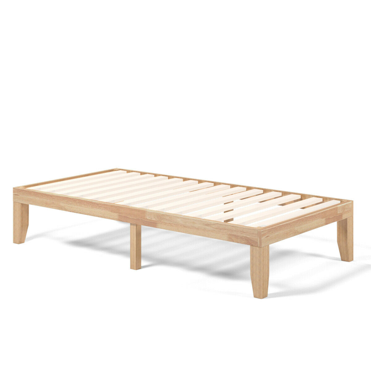 Twin Size 14 Inch Wooden Slats Bed Mattress Frame