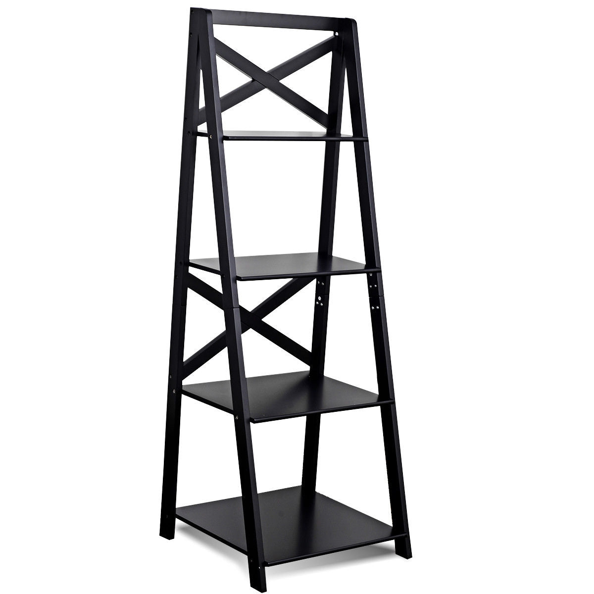 4-Tier/4-tier Leaning Free Standing Ladder Shelf Bookcase