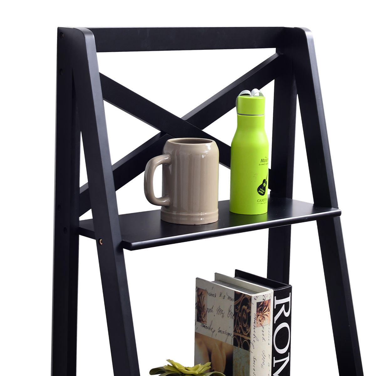 4-Tier/4-tier Leaning Free Standing Ladder Shelf Bookcase