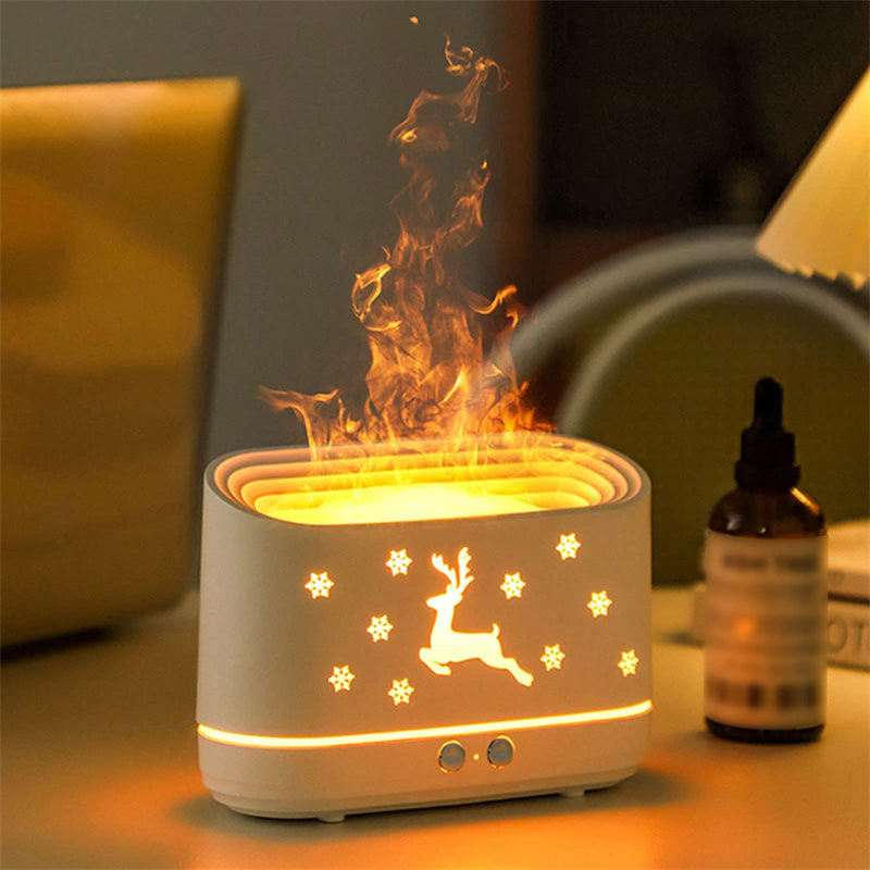 Elk Flame Humidifier Diffuser Christmas Lamp