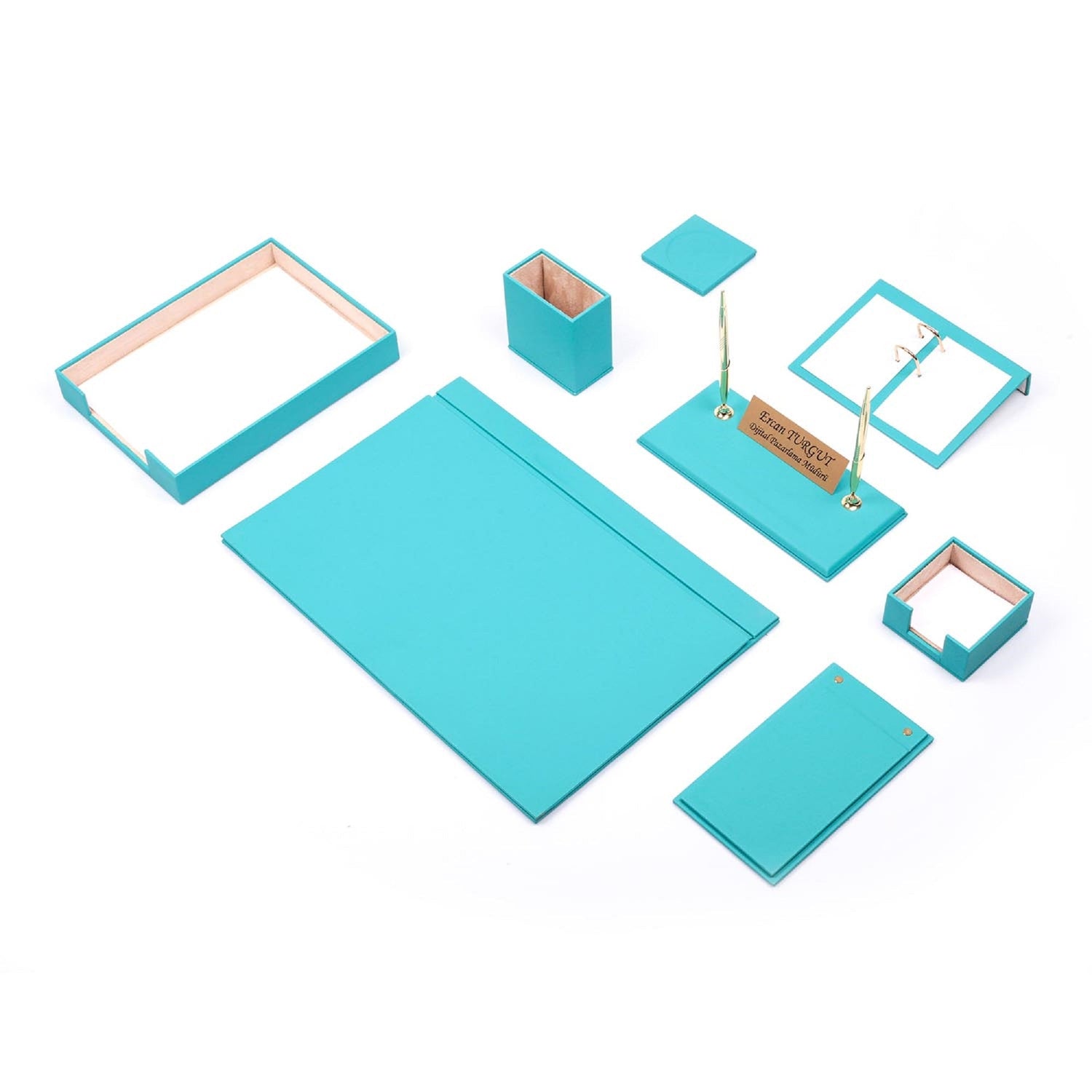 MOOG Leather Desk Set - Single Document Tray- Black - 10 PCS