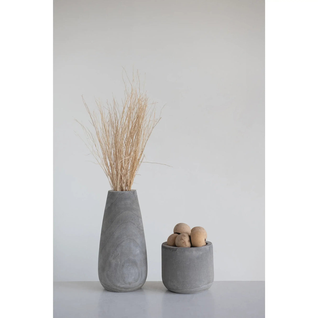 Jada Wood Vase with Grey Wash