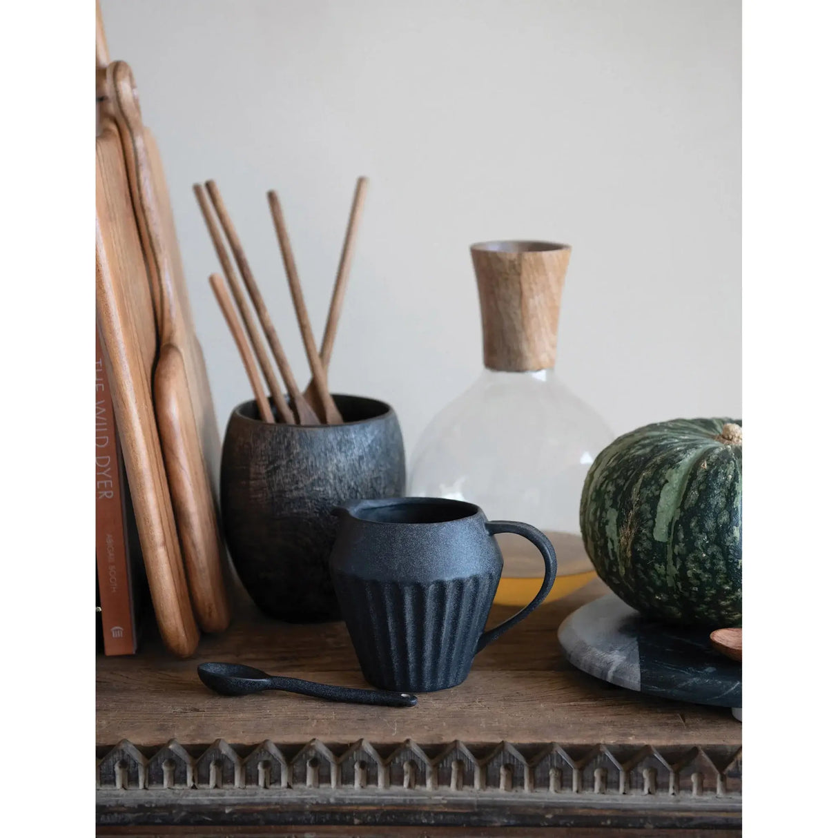 Nero Luna Stoneware Creamer