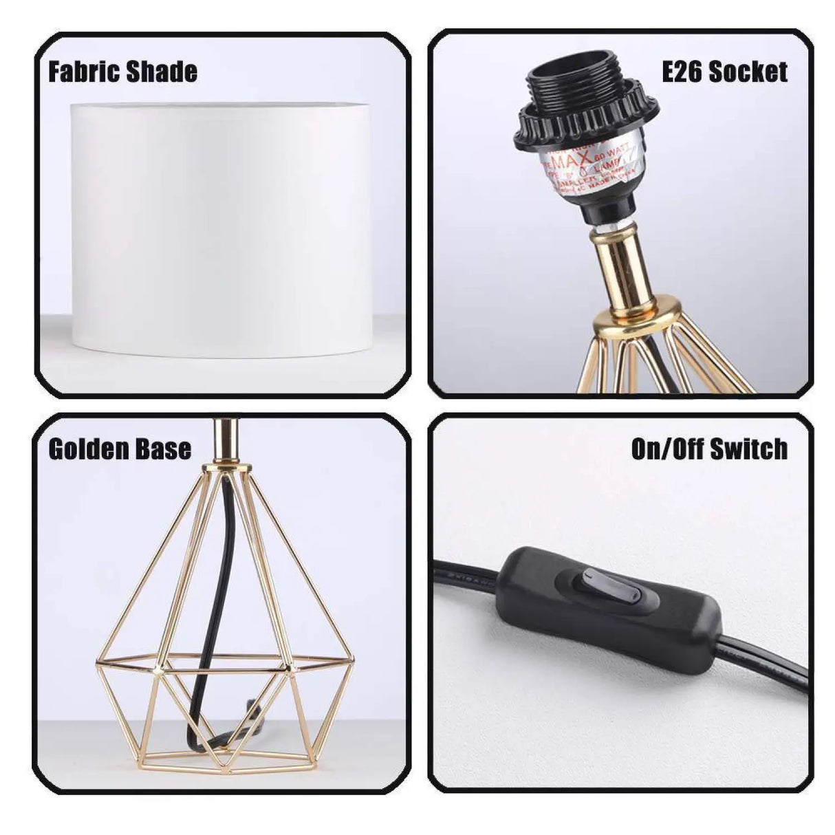 Diamond Design Table Lamp for Entryway with Elegant Modern Style
