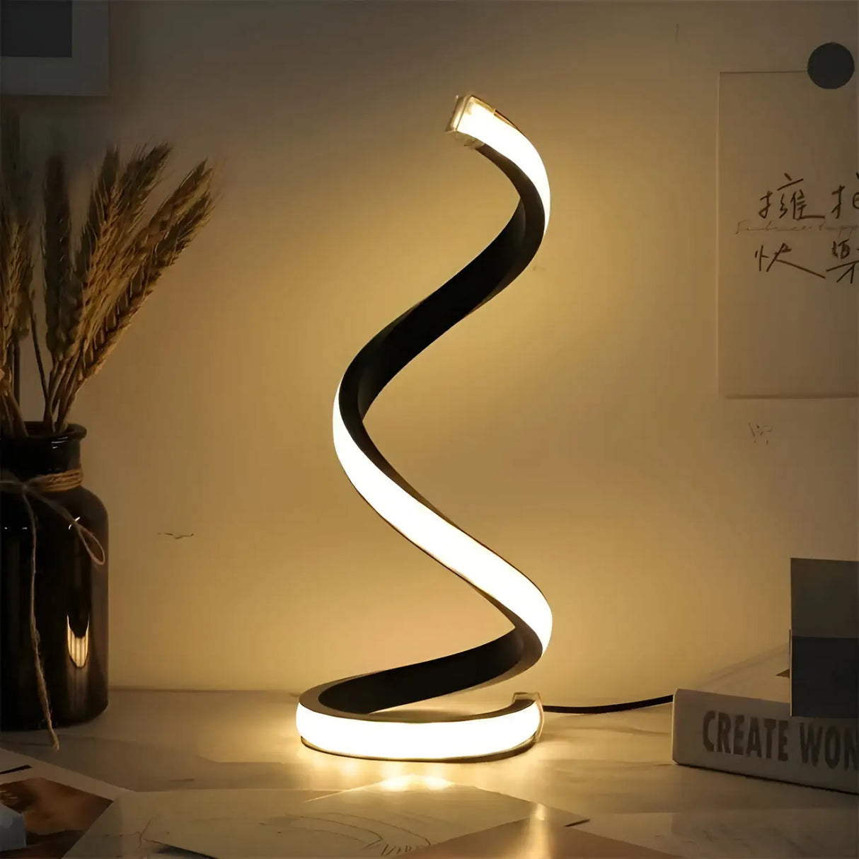 Dimmable Table Lamp LED – Spiral Night Light for Bedroom