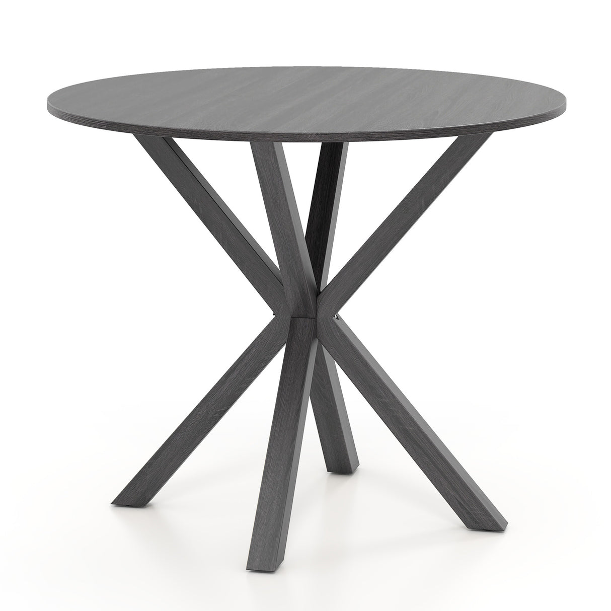 36 Inch Wood Dining Table with Intersecting Pedestal Base for 2-4 People