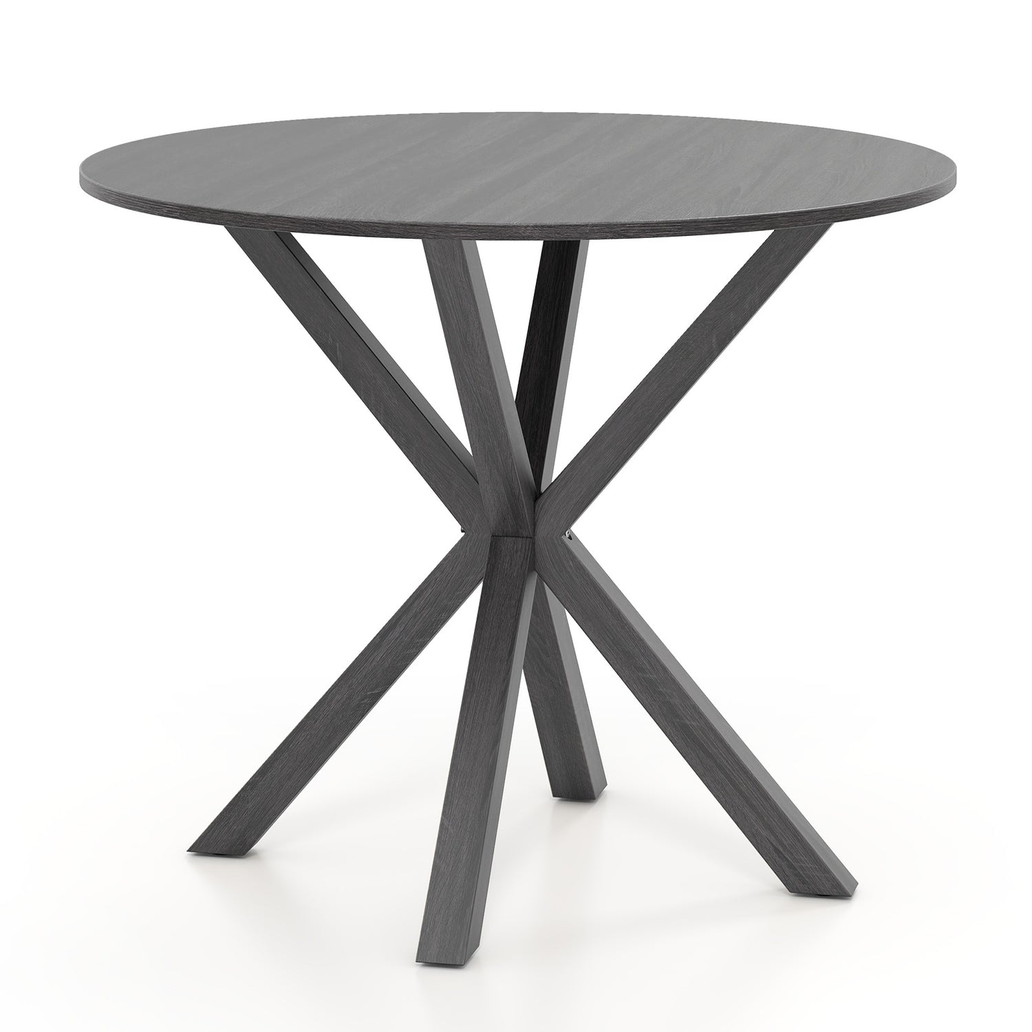 36 Inch Wood Dining Table with Intersecting Pedestal Base for 2-4 People