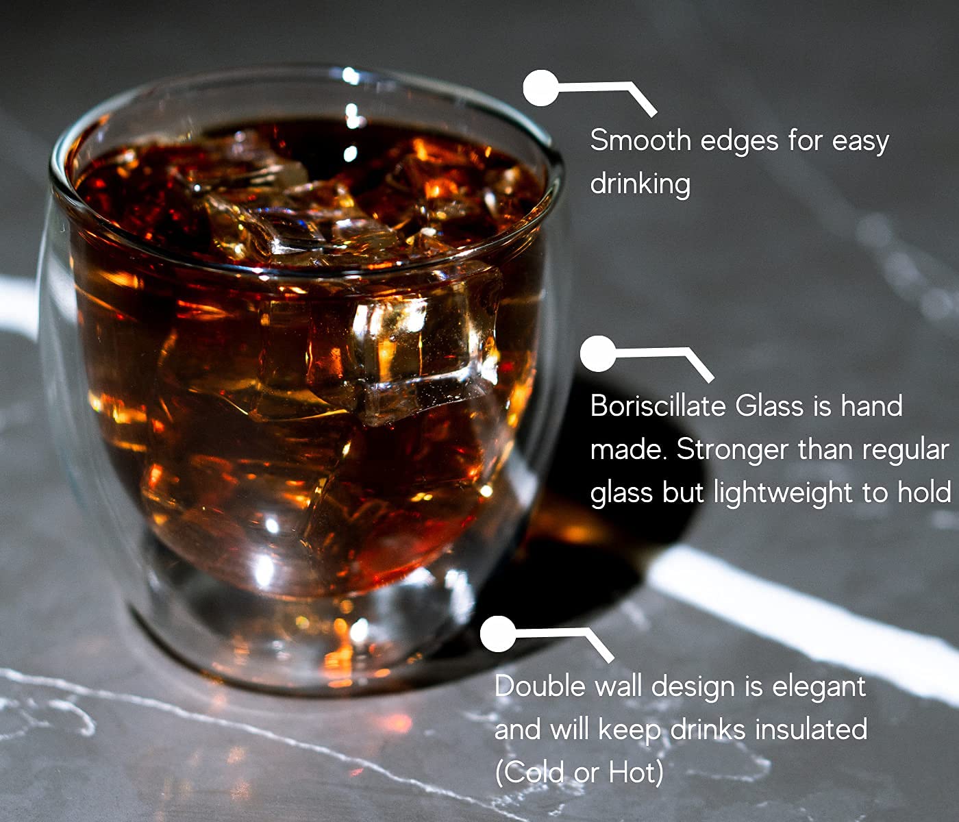 Double Wall Glass Coffee Mugs Cups -8.5oz/12oz