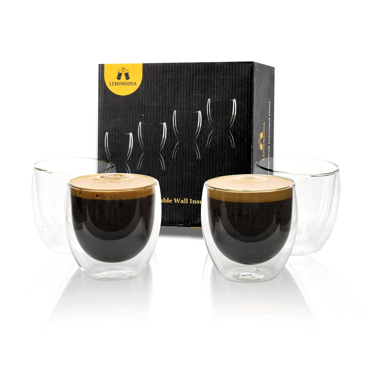 Double Wall Glass Coffee Mugs Cups -8.5oz/12oz