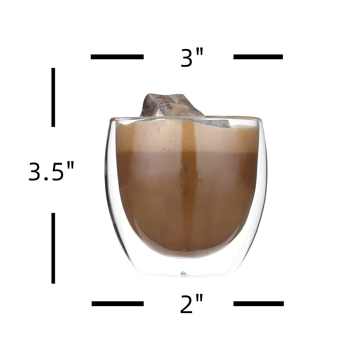 Double Wall Glass Coffee Mugs Cups -8.5oz/12oz
