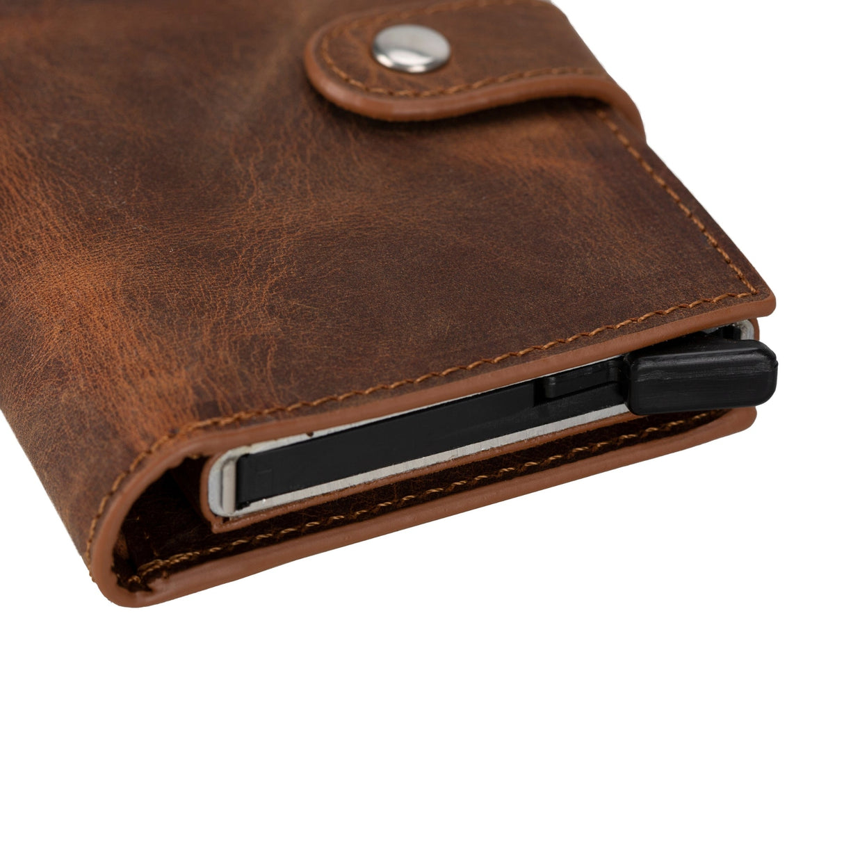 Douglas Genuine Leather Pop-Up Wallet with AirTag Slot - RFID Blocking Cardholder