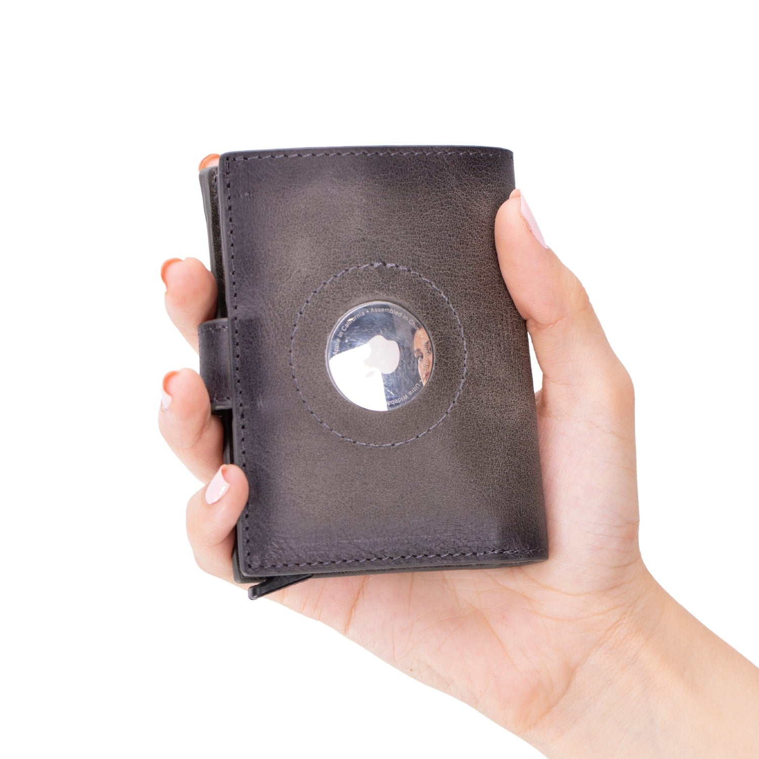 Douglas Genuine Leather Pop-Up Wallet with AirTag Slot - RFID Blocking Cardholder