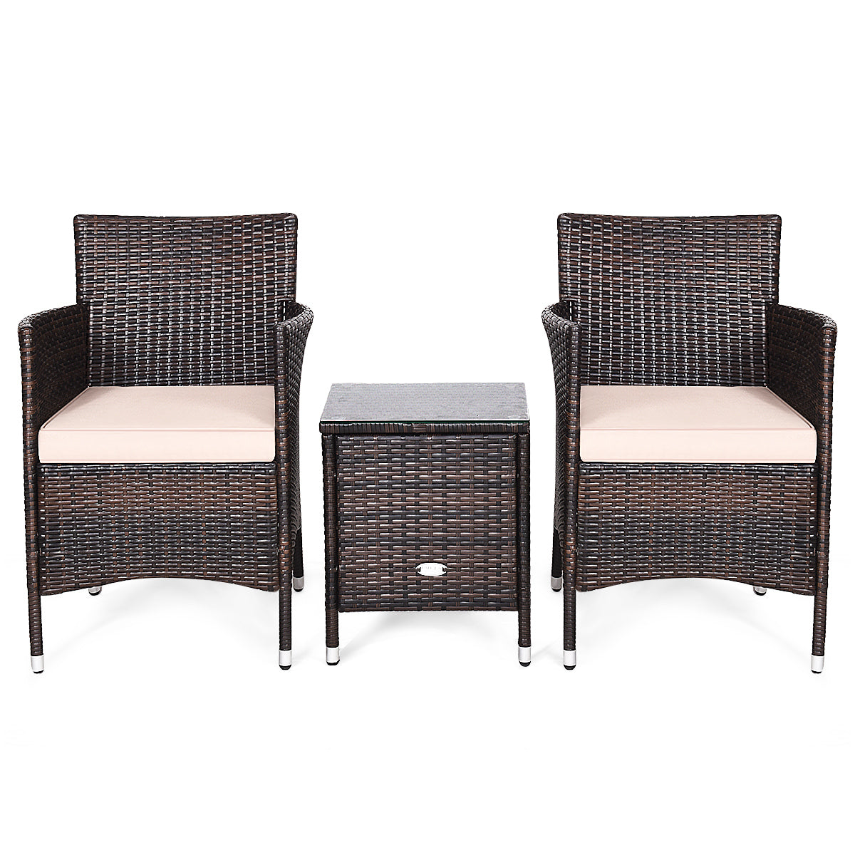 3 Pcs Outdoor Rattan Wicker Furniture Set