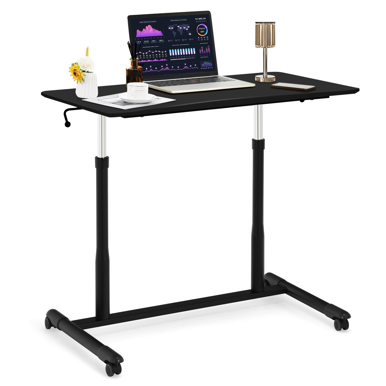 Height Adjustable Computer Desk Sit to Stand Rolling Table
