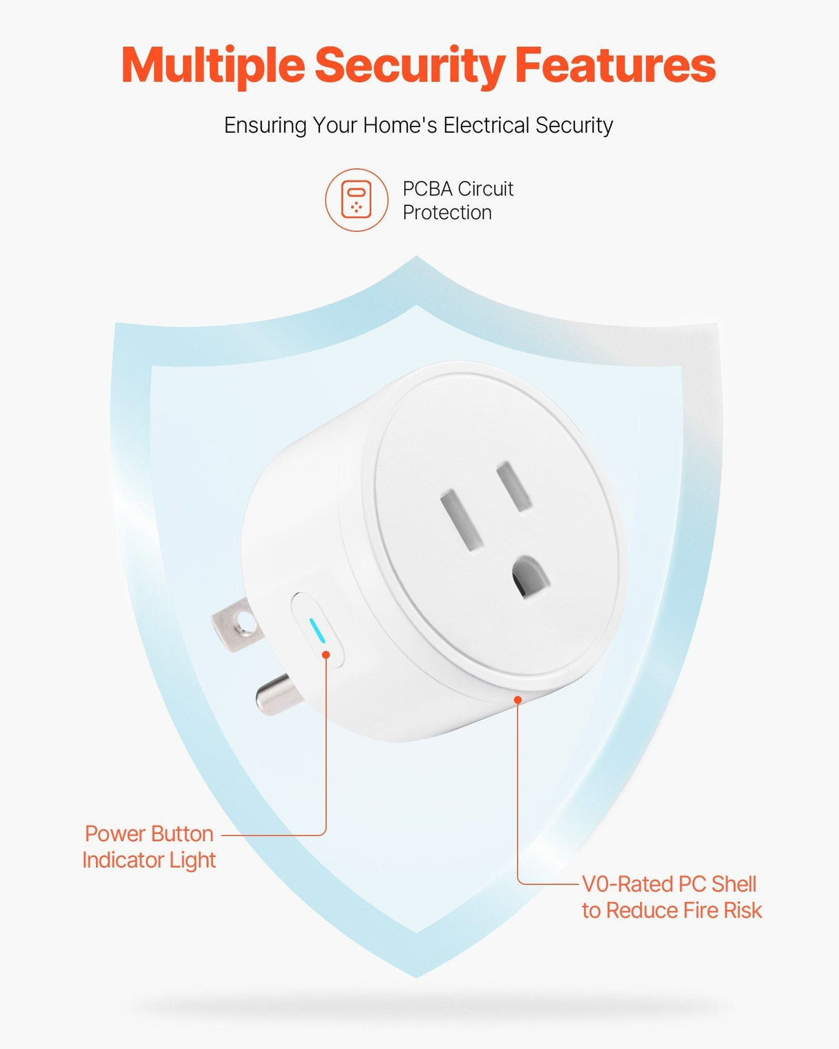 VEVOR Smart Plug Works WiFi Smart Outlet with Alexa and Google Home 4-Pack White