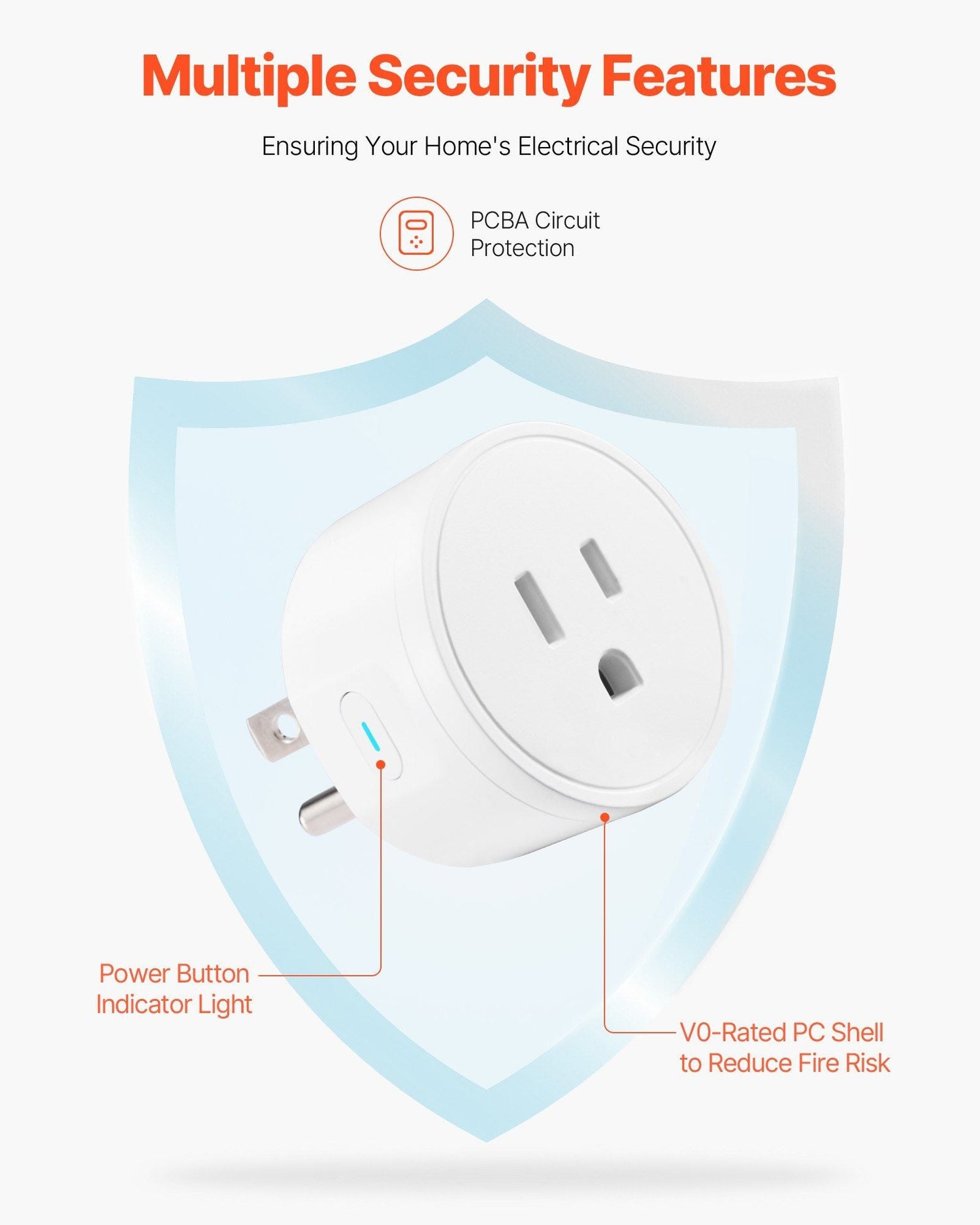 VEVOR Smart Plug Works WiFi Smart Outlet with Alexa and Google Home 4-Pack White