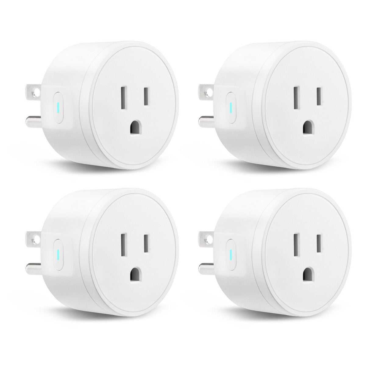 VEVOR Smart Plug Works WiFi Smart Outlet with Alexa and Google Home 4-Pack White