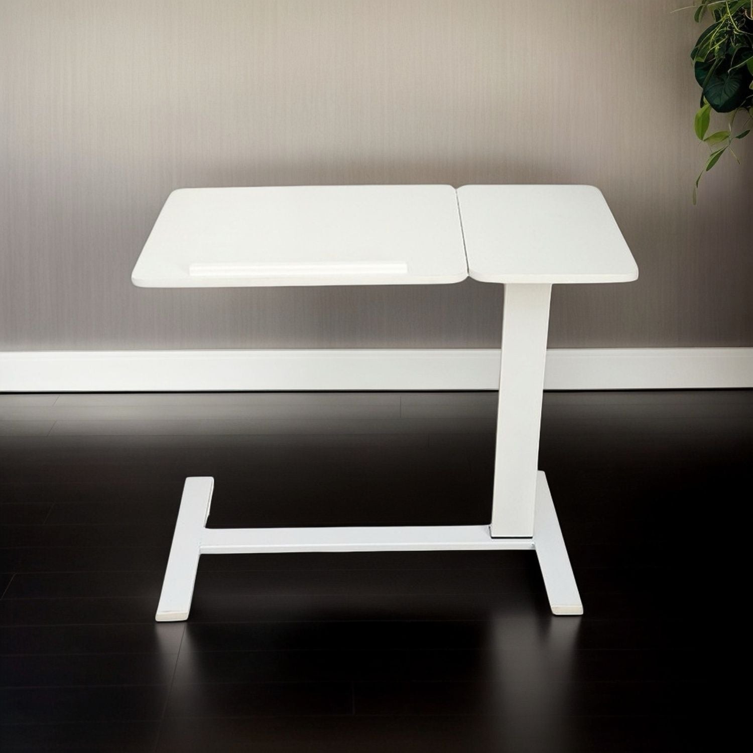 Overbed Bedside Desk Mobile Rolling Laptop Stand Tilting Overbed Table with Wheels Height Adjustable Tray Table for Laptop Bed Sofa Side Table ,Bedside Table(WHITE)