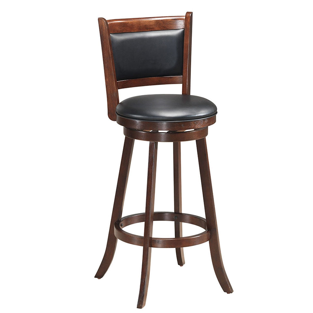 Set of 2 29 Inch Swivel Bar Height Stool Wood Dining Chair Barstool