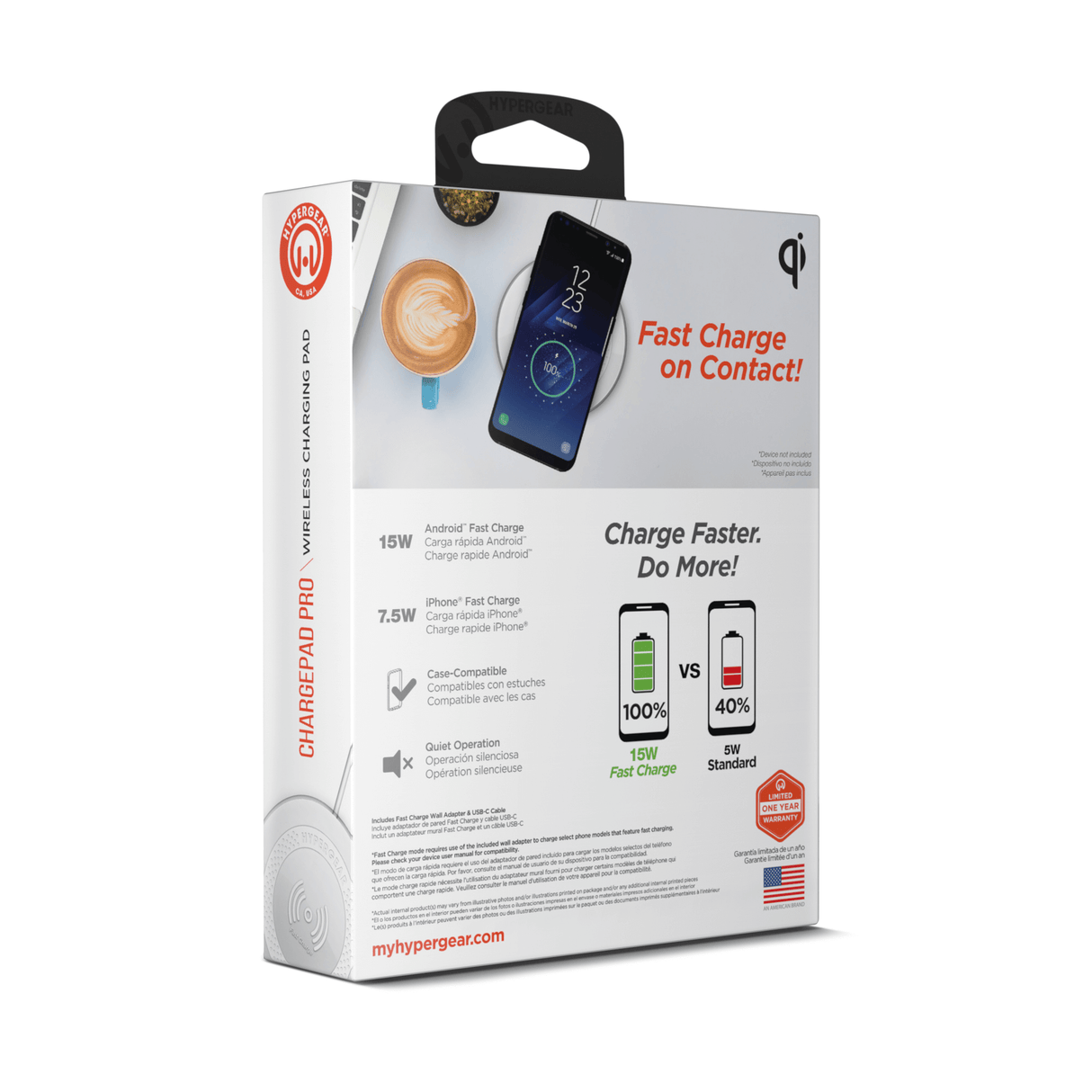 HyperGear ChargePad Pro 15W Wireless Fast Charger USB-C