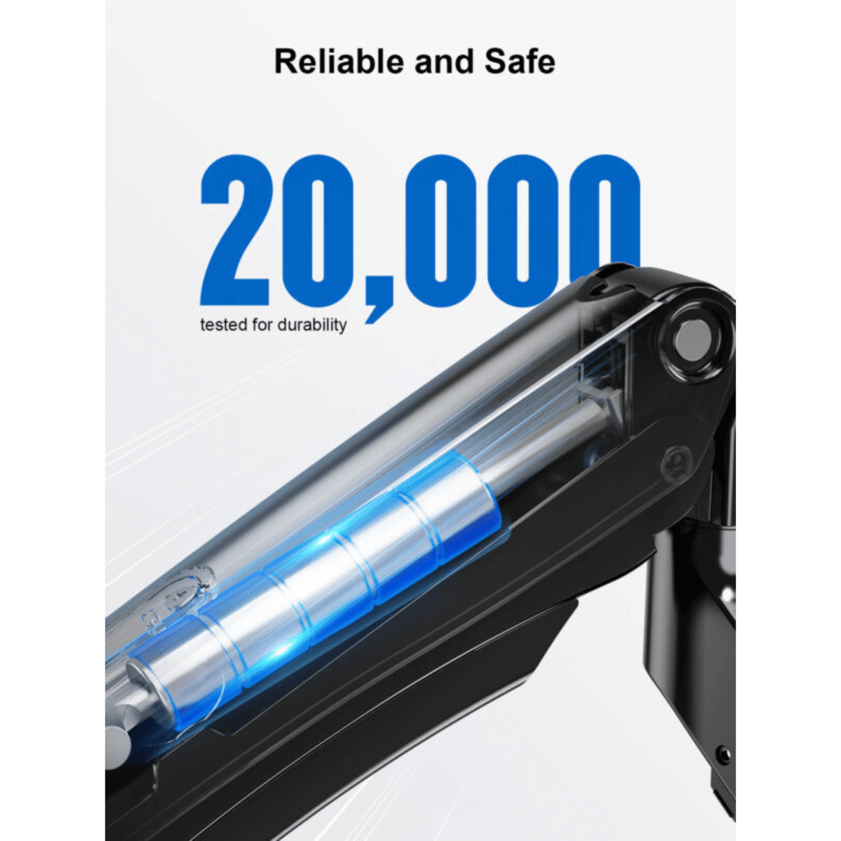 ErgoAV Gas Spring Desk Mount for Single Monitors 13" to 34" and up to 26lbs