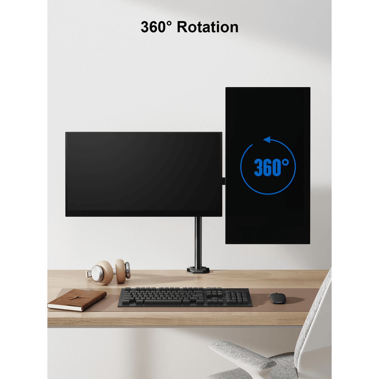 ErgoAV Motion Desk Stand for Dual Monitors 13" to 27" up to 17lbs