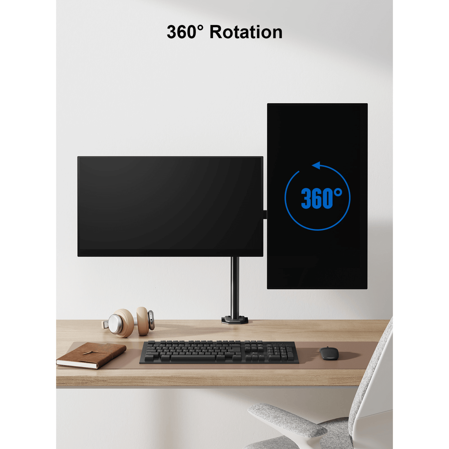 ErgoAV Motion Desk Stand for Dual Monitors 13" to 27" up to 17lbs