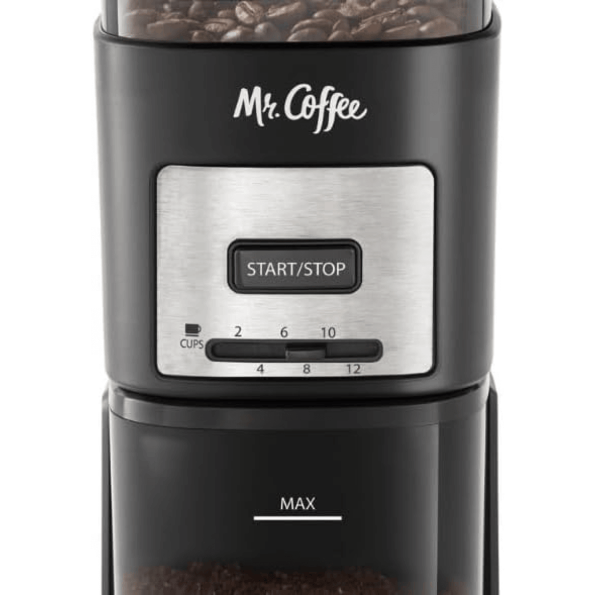 Mr. Coffee Burr Mill Large-Capacity Automatic Coffee Grinder with 12 Custom Grinders