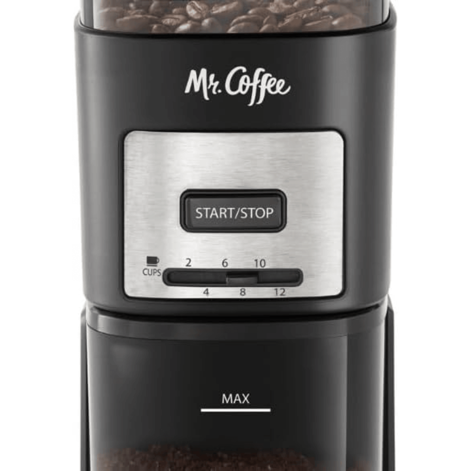 Mr. Coffee Burr Mill Large-Capacity Automatic Coffee Grinder with 12 Custom Grinders