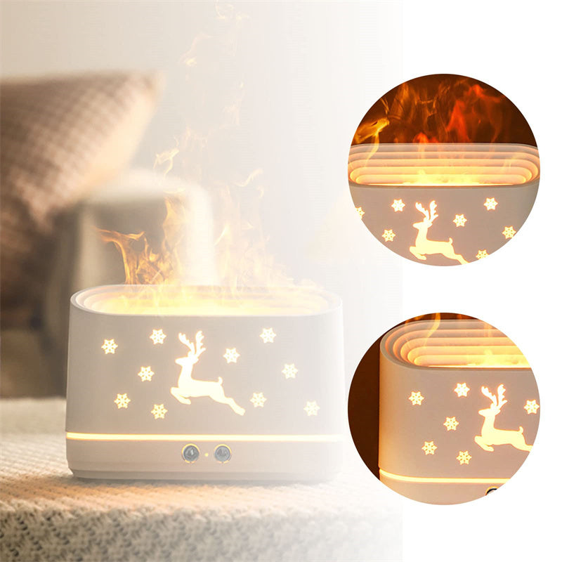Elk Flame Humidifier Diffuser Christmas Lamp