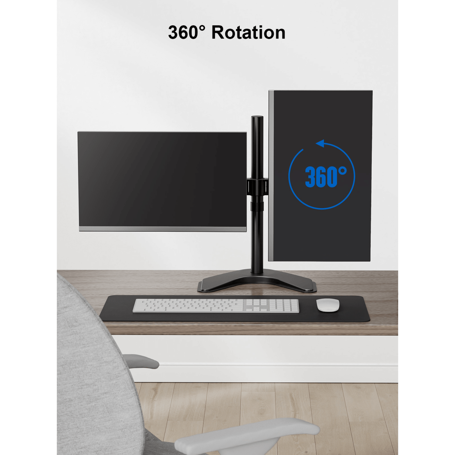 ErgoAV Motion Desk Stand for Dual Monitors 13" to 27" up to 22lbs