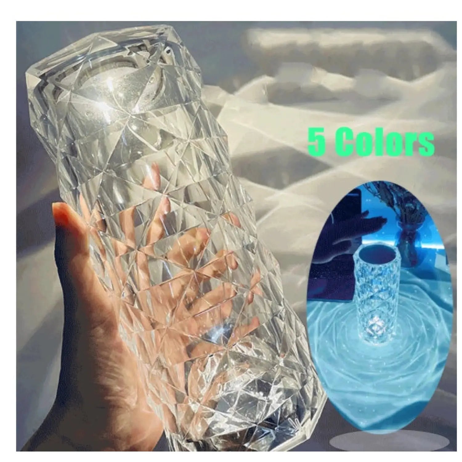 Elegant USB Table Lamp with 16-Color Crystal Lighting