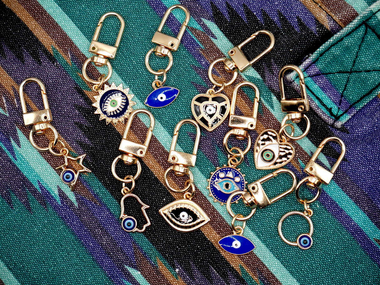 Evil Eye Metal Keychain and Bag Charm