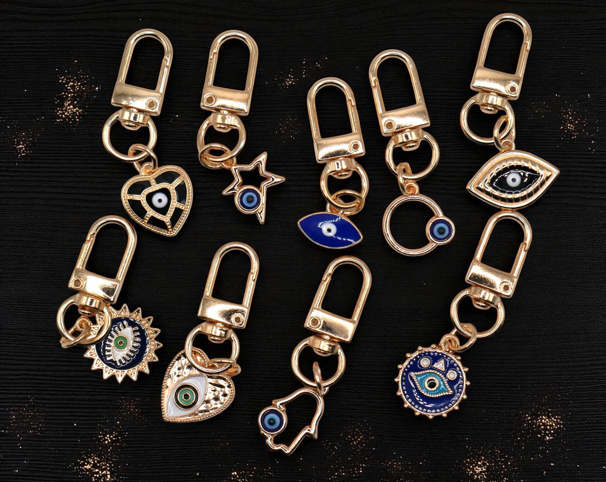 Evil Eye Metal Keychain and Bag Charm