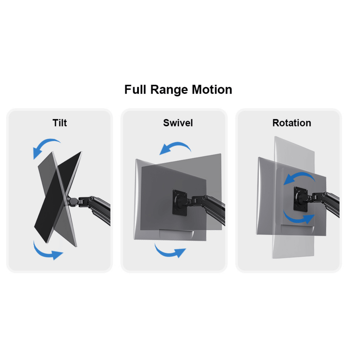 ErgoAV ErgoLink Motion Desk Mount for Single Monitors up to 34" and 22 lbs