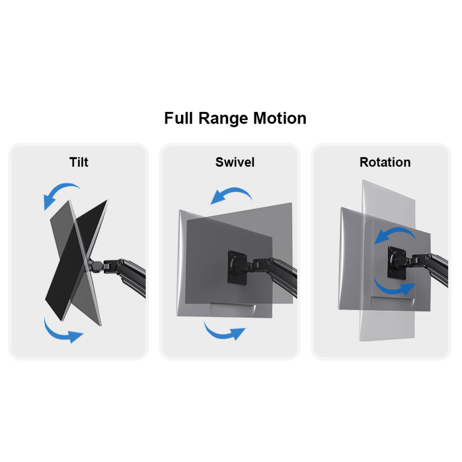 ErgoAV ErgoLink Motion Desk Mount for Single Monitors up to 34" and 22 lbs