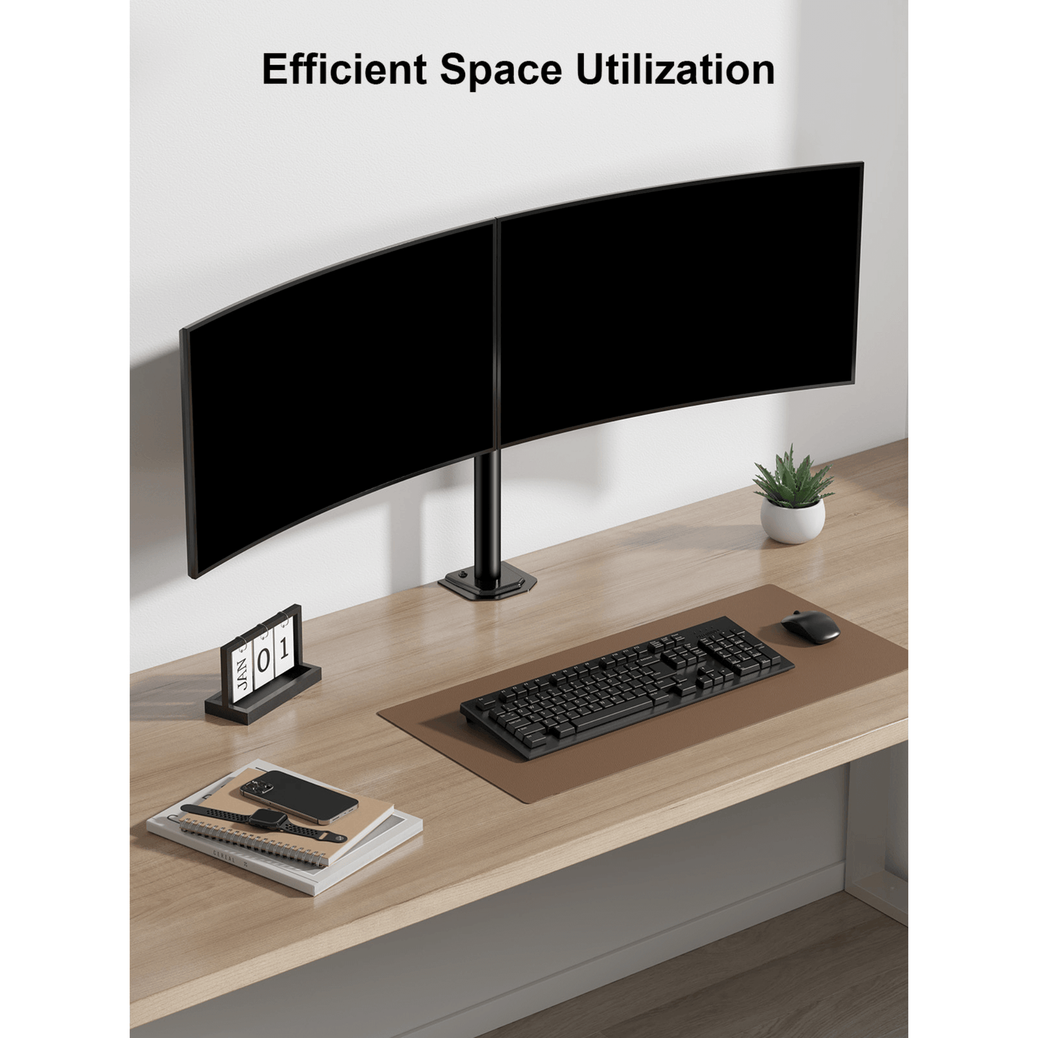 ErgoAV Motion Desk Stand for Dual Monitors 13" to 27" up to 17lbs