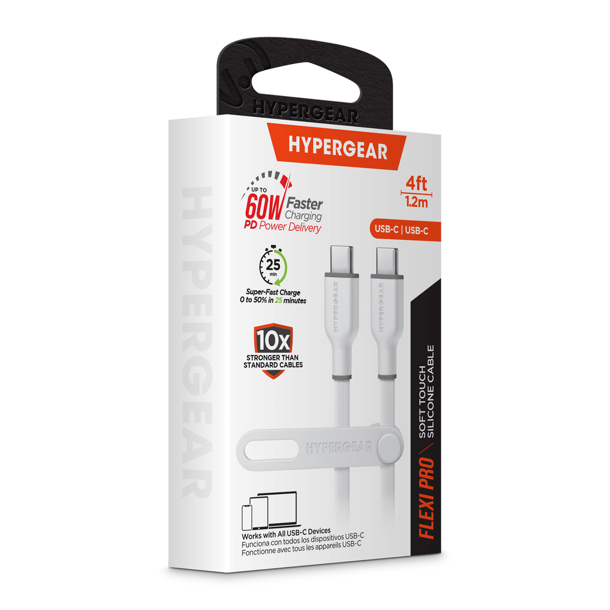 HyperGear Flexi PRO USB-C to USB-C Cable 4ft