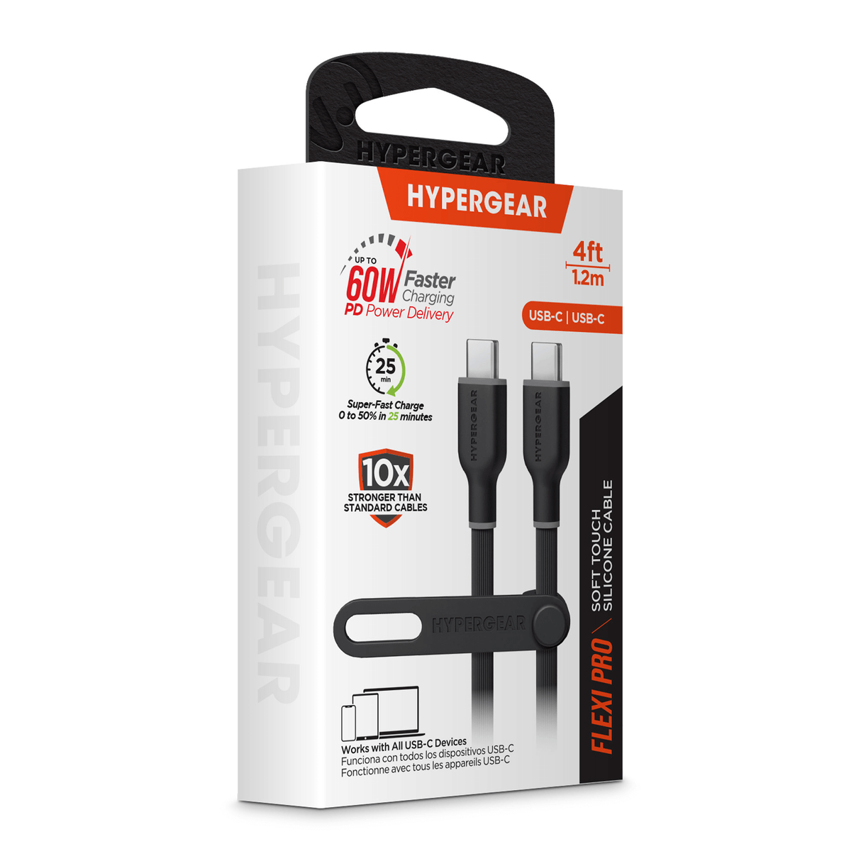 HyperGear Flexi PRO USB-C to USB-C Cable 4ft