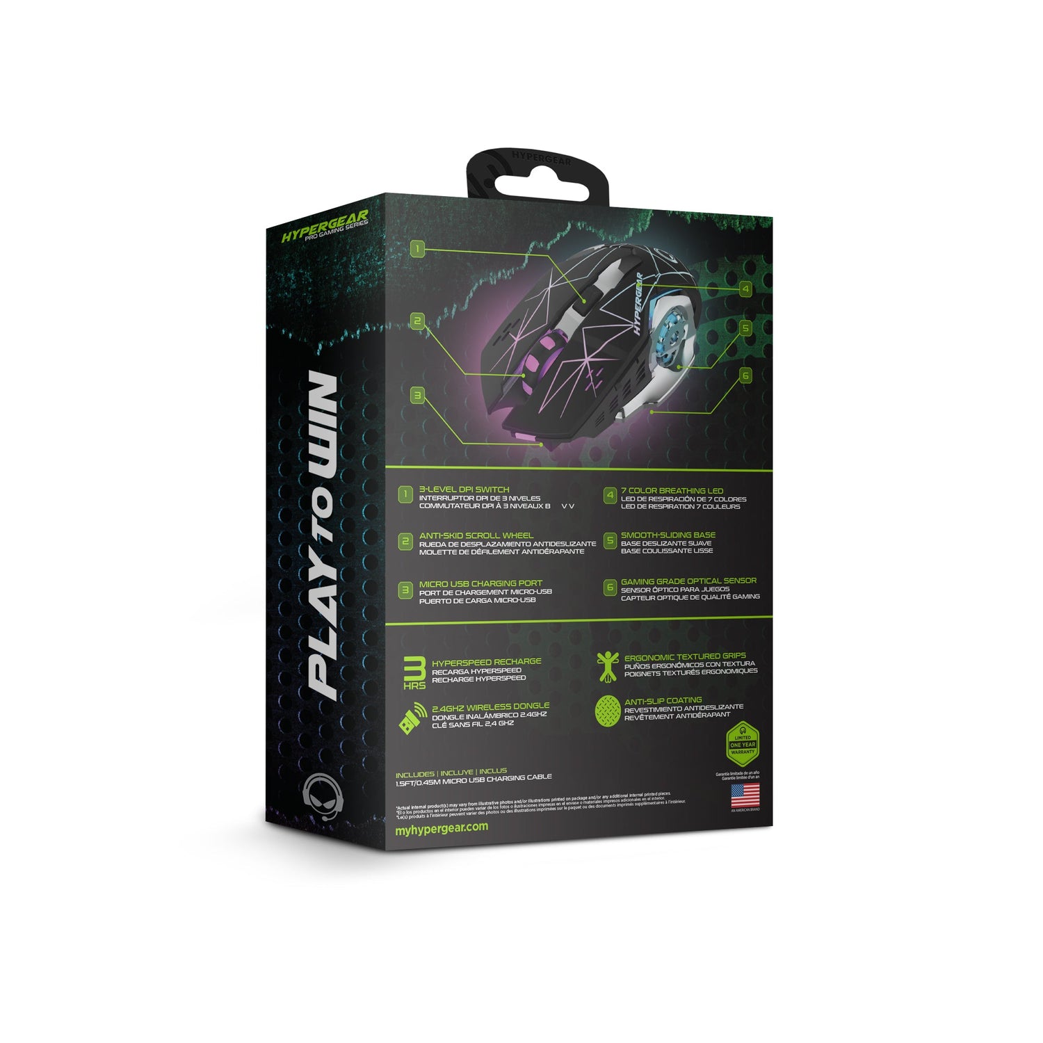 HyperGear Chromium Wireless Gaming Mouse for Extended Play Sessions