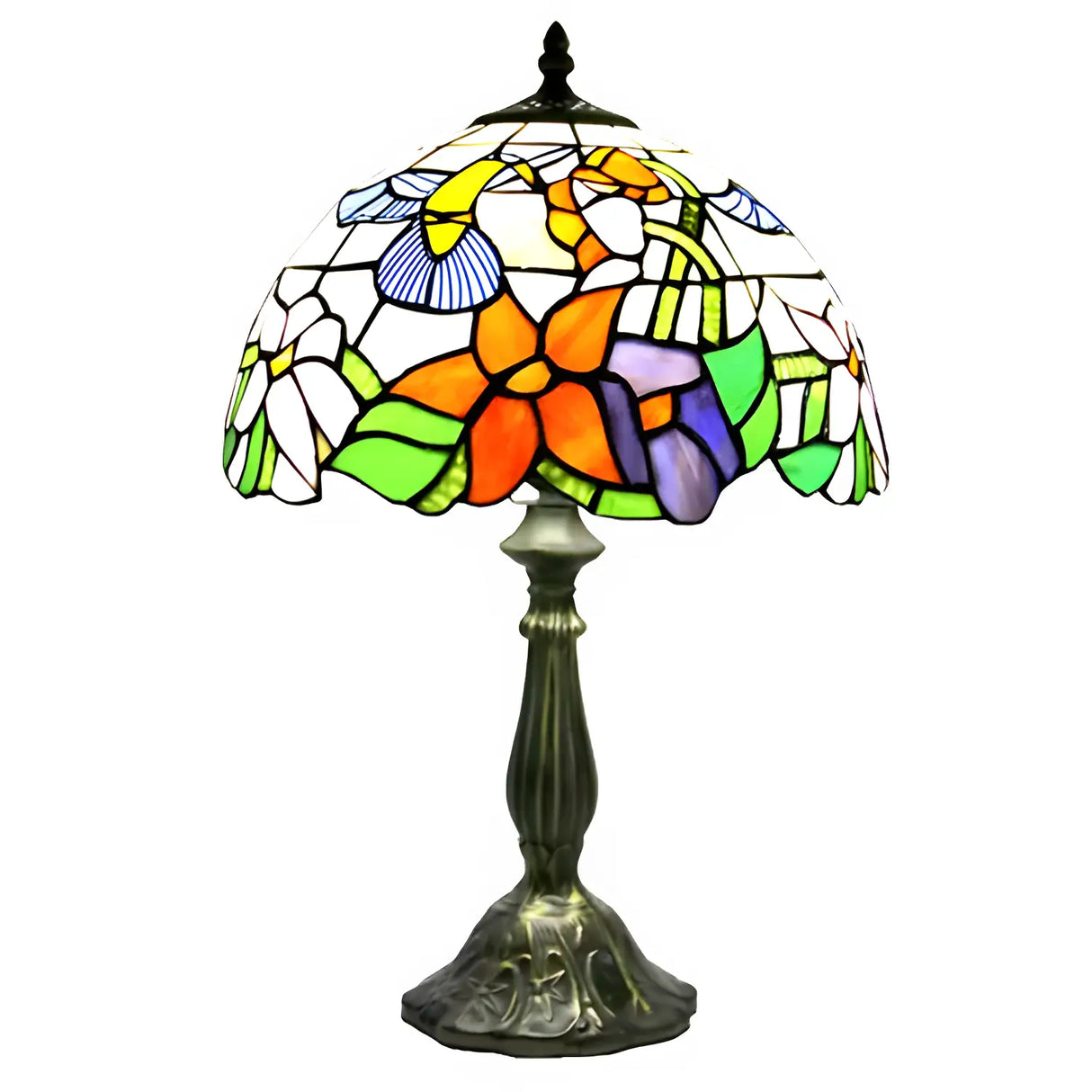 Elegant Flower Tiffany Lamp Glass Tabletop