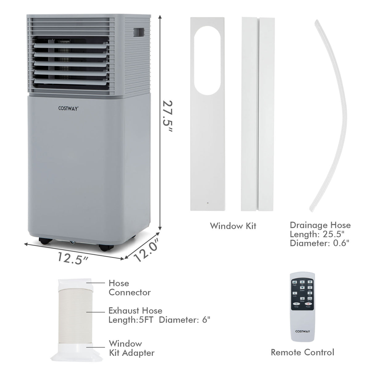 8000 BTU 3-in-1 Air Cooler with Dehumidifier and Fan Mode