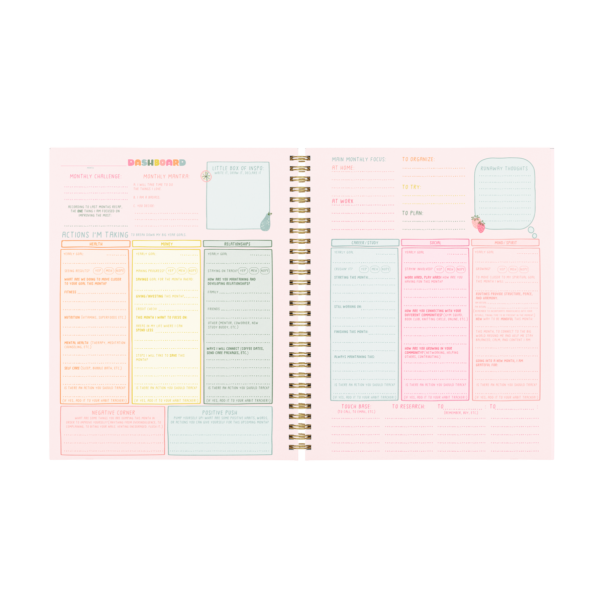Undated Perpetual Goal Setting Planner