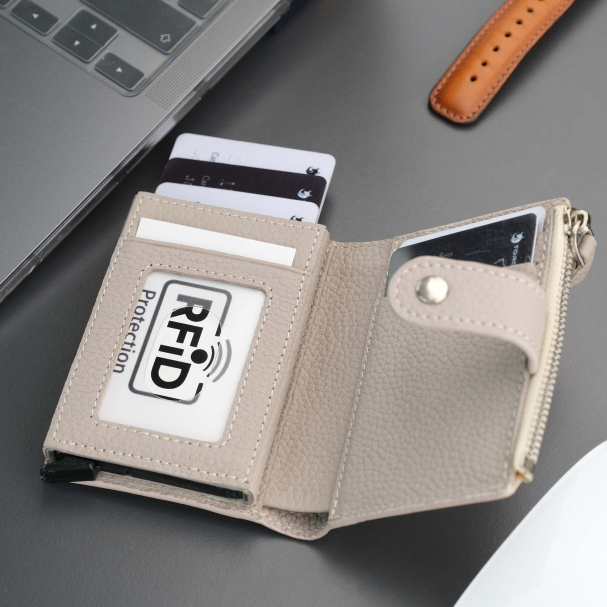 Glenrock Mink Leather Pop-up Cardholder Wallet