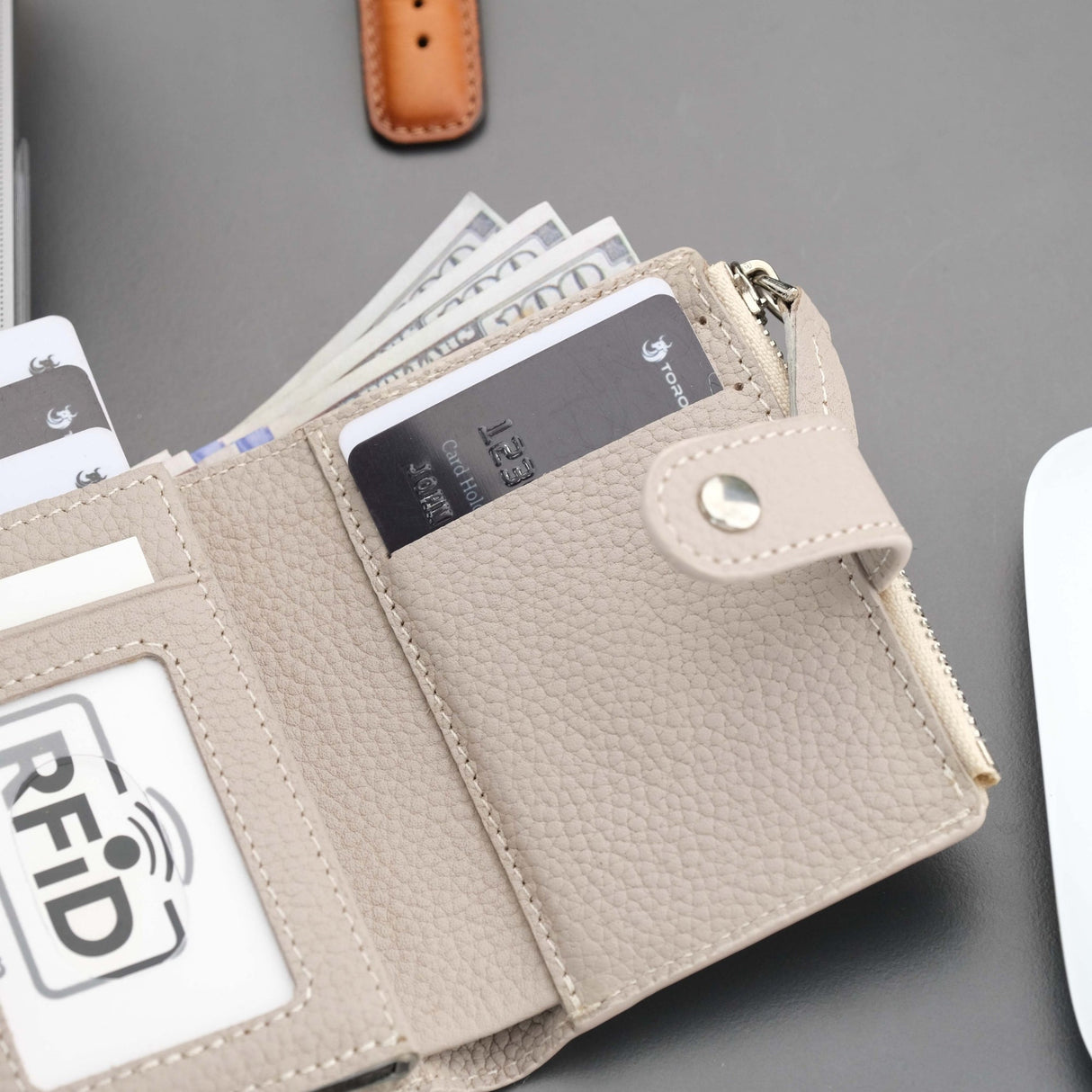 Glenrock Mink Leather Pop-up Cardholder Wallet